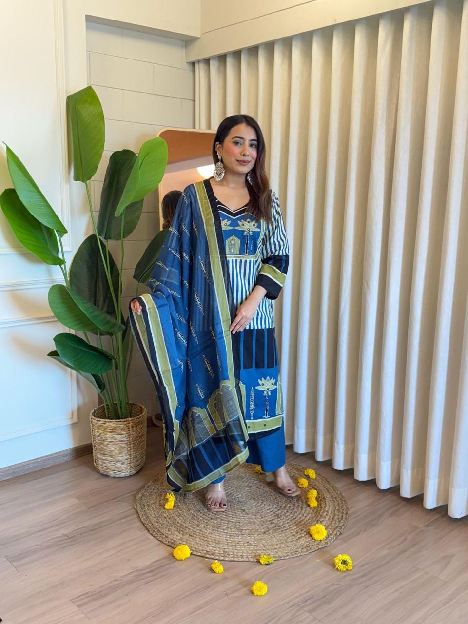 indigo palm suit set